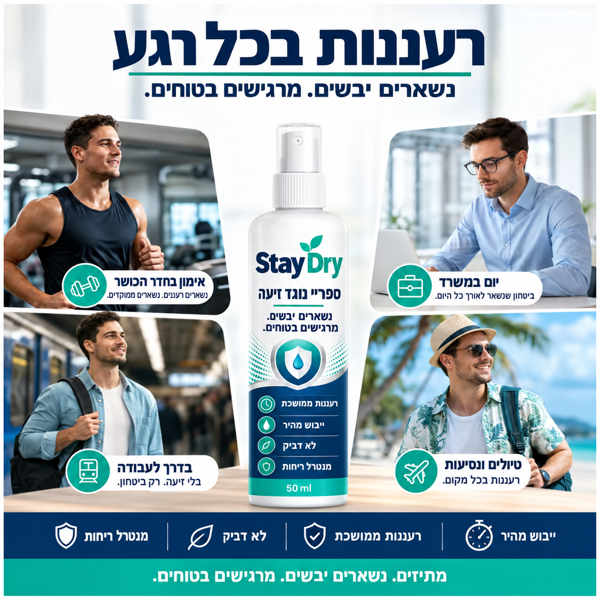 תכשיר נטרול הזיעה-StayDry